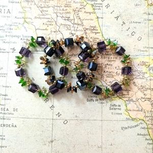 Set of 3 Crystal Bead Stretch Bracelets